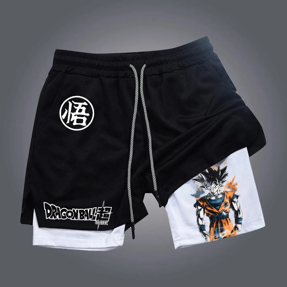 Pantalones cortos unisex de verano con estampado de anime de Dragon Ball Vegeta, estilo Harajuku, nuevos, deportivos, transpirables, de secado rápido y de doble capa