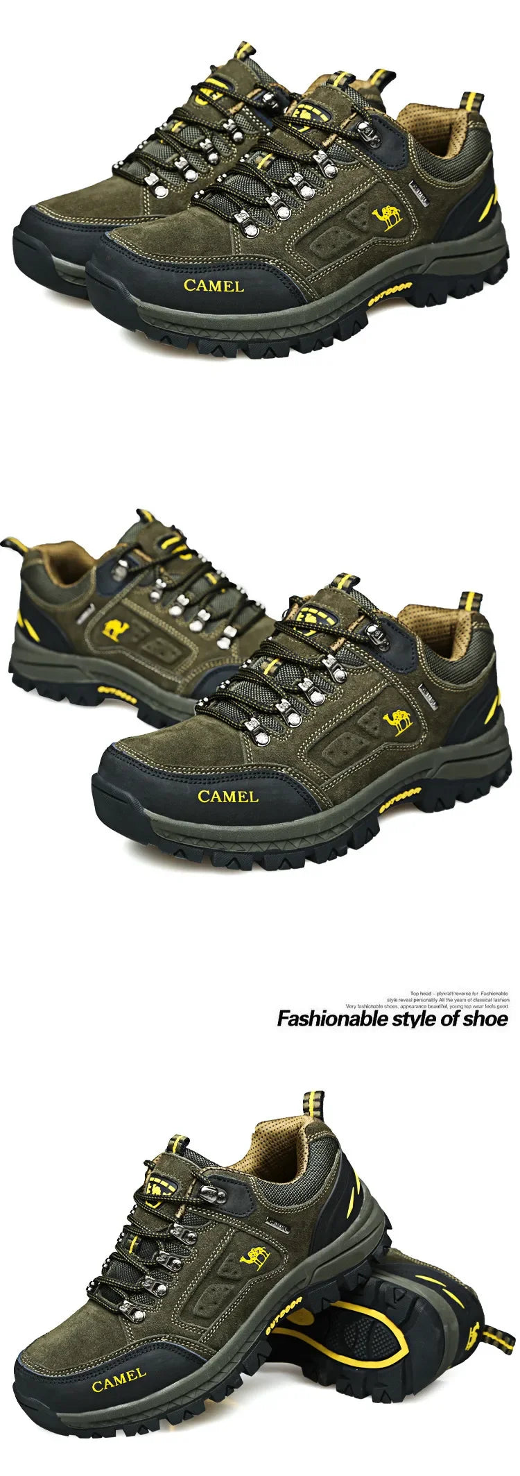 Suede Leather Men's Hiking Shoes Outdoor Trail Trekking Sneakers Men Non-slip Breathable Climbing Shoes Men's Mountain Sports Shoes