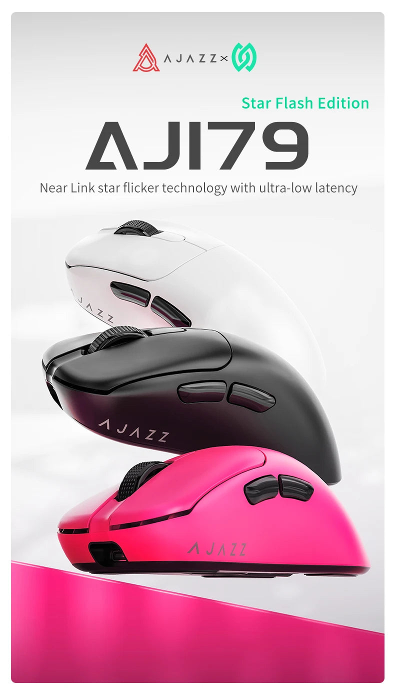 AJAZZ AJ179 NL Kabellose Maus Star Flash Version 3 Modi, niedrige Latenz, lange Akkulaufzeit, leichtgewichtige, anpassbare Office- und Gaming-Maus