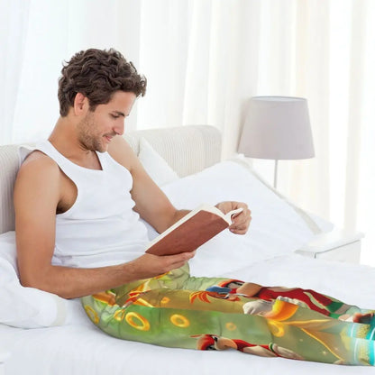 Pantalones de pijama personalizados para hombre con estampado «Soniced», con motivo de erizo, ropa de dormir, pantalones de estar por casa con bolsillos
