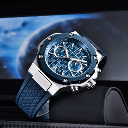PAGANI DESIGN PD-YS032 Men's Quartz Watch 44mm Japan VK64 Movement Stainless Steel Case Rubber Strap Sapphire Glass 100M Waterproof