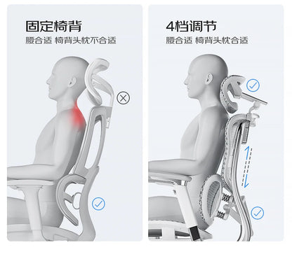 Ergonomic Computer Office Chair with Footrest, Comfortable Designer Executive Chair, Adjustable Luxury Swivel Gaming Chair for Home & Work