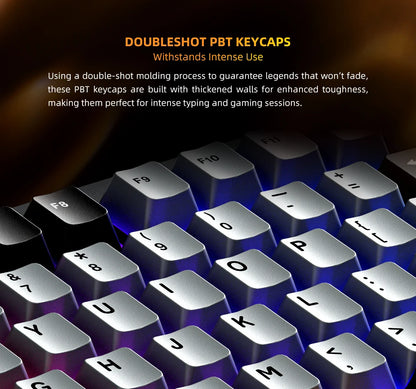 Machenike K600-B82W Mechanical Keyboard Tri-Modes Gasket Mounted 75% ANSI Layout RGB Backlit Wireless Gaming Keyboard