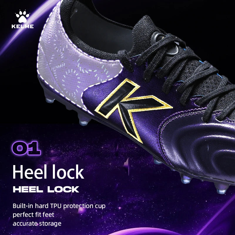 Kelme Kangaroo Leather MG Soccer Shoes Professional Match Sports Football Shoes Outdoor Anti-Slip Football Boots