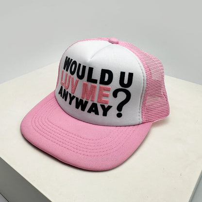Gorras de béisbol unisex con bloques de color, letras estampadas y bordadas, estilo hip hop, de malla transpirable, con visera para el sol, gorras de camionero urbanas y versátiles