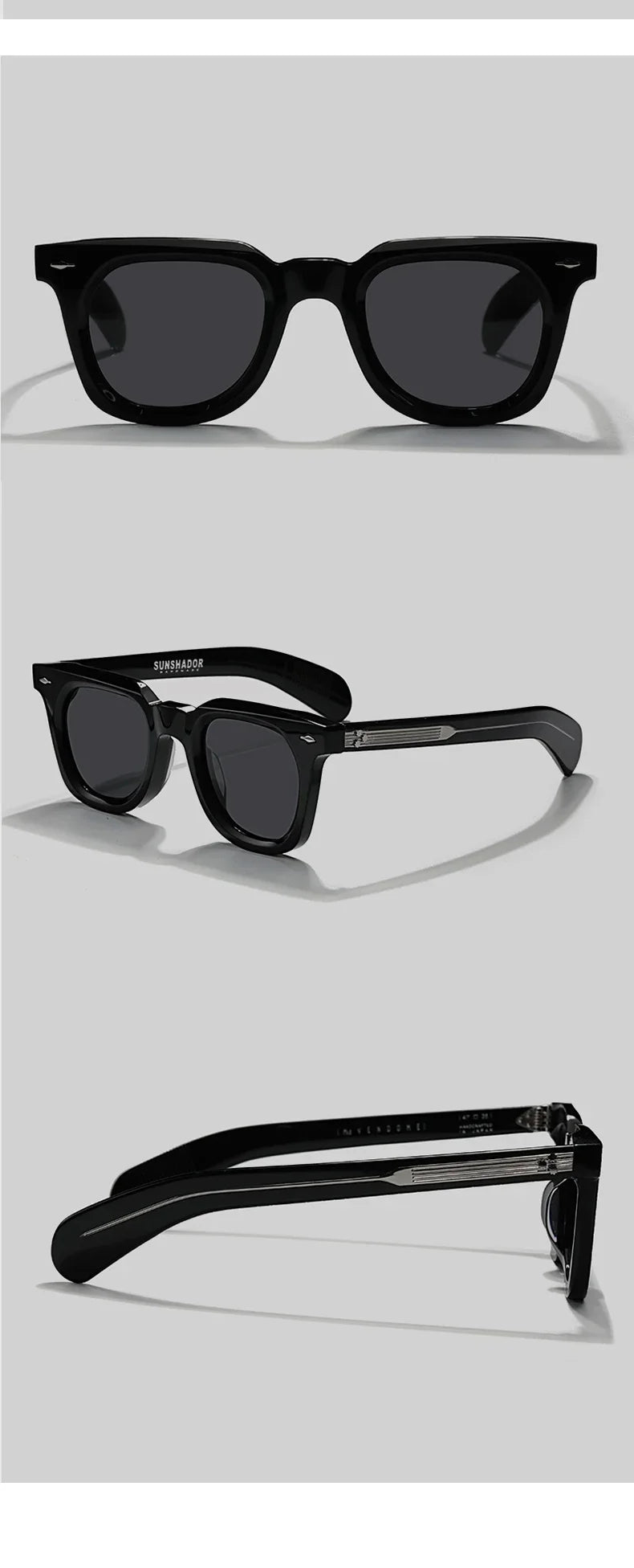 Luksusowa marka, designerskie, klasyczne okulary przeciwsłoneczne z acetatu w kolorze żółwiowym, męskie okulary w stylu retro, modne okulary męskie do noszenia na świeżym powietrzu, 148 mm