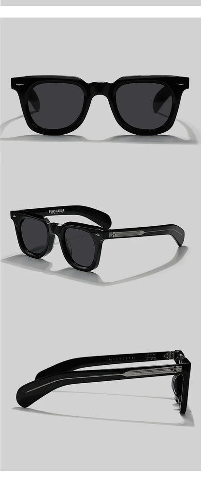 Luksusowa marka, designerskie, klasyczne okulary przeciwsłoneczne z acetatu w kolorze żółwiowym, męskie okulary w stylu retro, modne okulary męskie do noszenia na świeżym powietrzu, 148 mm