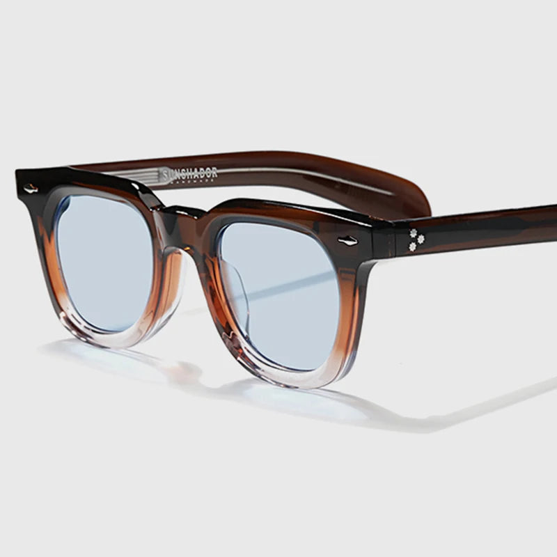 Luksusowa marka, designerskie, klasyczne okulary przeciwsłoneczne z acetatu w kolorze żółwiowym, męskie okulary w stylu retro, modne okulary męskie do noszenia na świeżym powietrzu, 148 mm
