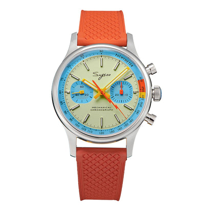 Sugess Pilot Watch ST19 Origin Movement Swanneck Wristwatch Mechanical Chronograph Sapphire Crystal Military Limited Racing 1963