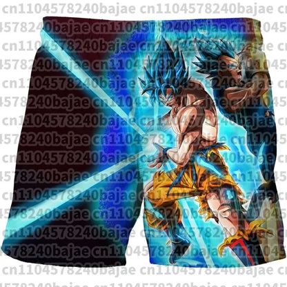 Pantalones cortos infantiles con estampado de Dragon Ball. Pantalones cortos para niños de 3 a 14 años. Pantalones cortos de playa para niños. Bañadores de verano de secado rápido con motivos de dibujos animados.