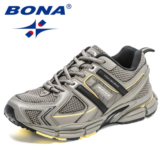 BONA New Designers Lätta löpar- och joggingskor i mesh, andningsbara och bekväma herrskor, sneakers, fritids- och utomhussportskor för män i mesh