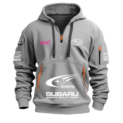 2026 New SUBARU Racing European Size Autumn/Winter Men's Hooded Kangaroo Pocket Hooded Sports Fleece Hoodie Top Coat, Produit gaming premium Fraquane, équipement gamer