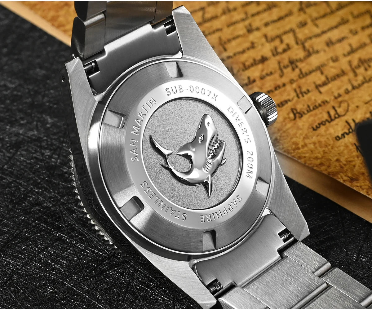 San Martin New 62mas 37mm Diver Men's Watch Classic Luxury Sapphire PT5000 SW200 Automatic Mechanical Watches Date 20Bar Luminous