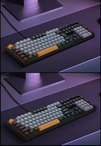 E-YOOSO Z14 RGB USB Mechanical Gaming Wired Keyboard Red Switch 104 Key Russian Brazilian Portuguese Gamer for Computer laptop