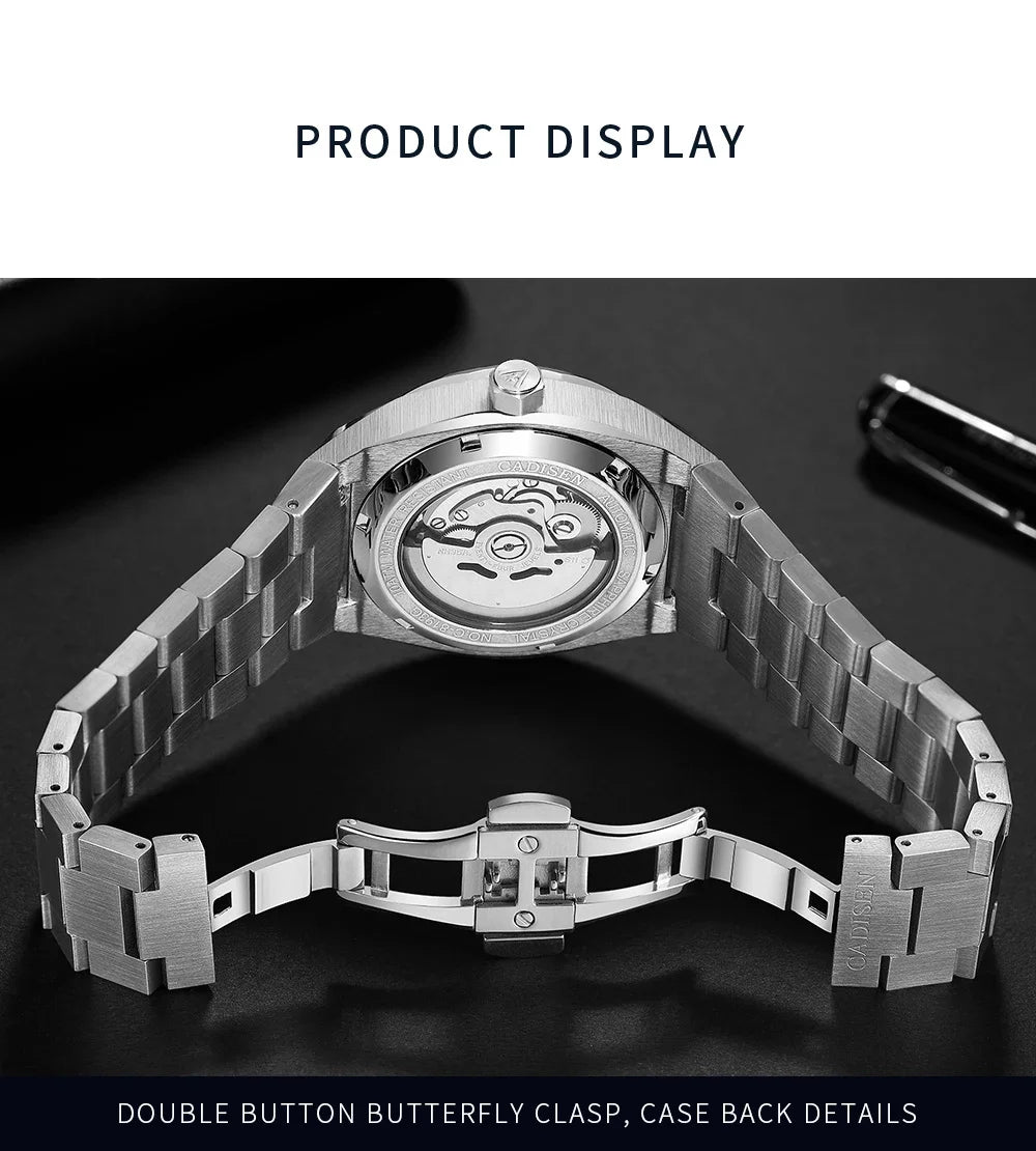 CADISEN Luxury Design 42MM Men's Watches Japan MIYOTA 8215 Sapphire Glass Mechanical Automatic Watch Men 100M Waterproof