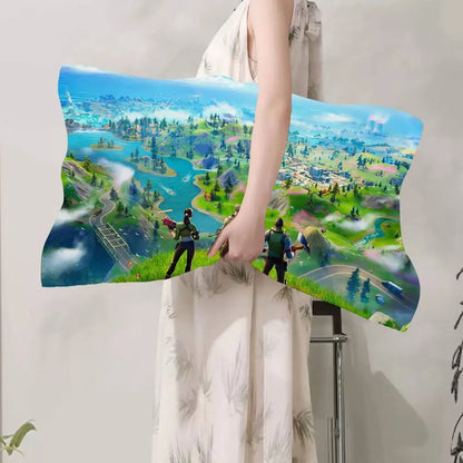 Cartoon Game F-FortniteS Made of Quick-drying polyester non-slip High-grade Pillow Towel Non-Slip Pillowcase Secured.
