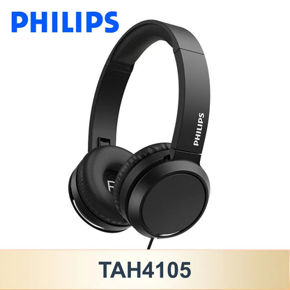 Philips TAH4105 langalliset kuulokkeet – HiFi-stereokuulokkeet, syvä basso ja HD-puhelutoiminto mikrofonilla, sopivat verkkokoulutukseen, toimistokäyttöön, pelaamiseen ja urheiluun