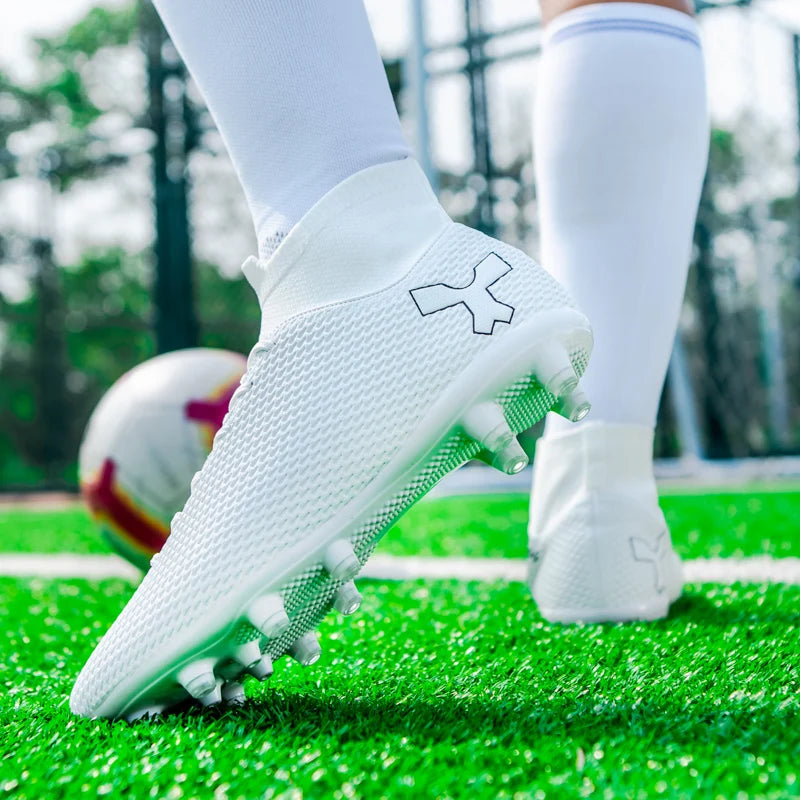 New Unisex Long Spike Football Boots Men Broken Nail Soccer Shoes AG/TF Training Soccer Cleats Sneakers Non-Slip Ankle Shoes