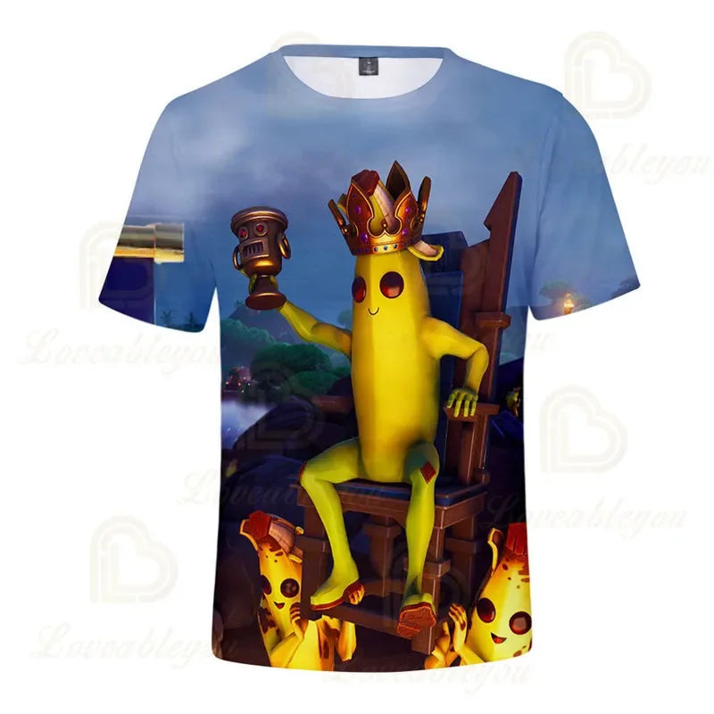 Fortnite T-Shirt für Jungen – Kinderoberteil für den Sommer, Kinderkleidung mit lustiger 3D-Battle-Royale-Game-Grafik, T-Shirt für Kleinkinder und Mädchen