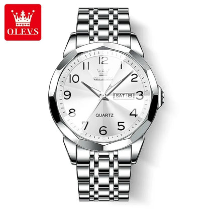 Ceas pentru bărbați OLEVS 9970 – Model elegant cu cadran digital, afișaj pentru dată și zi, rezistent la apă, luminescent, cu mecanism cu cuarț – Ceas de lux original