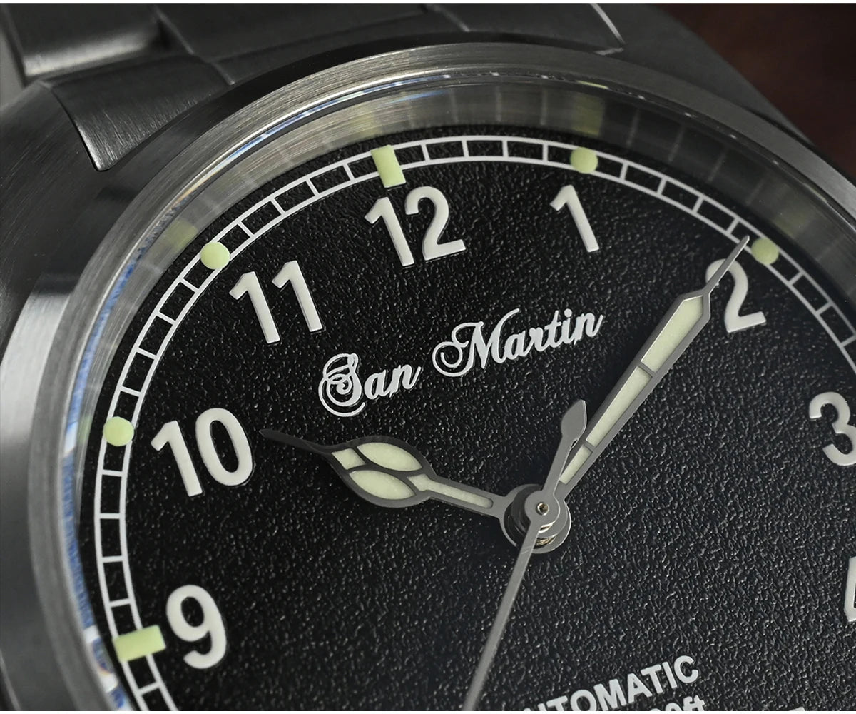 San Martin Simple Men's Watch 37mm Pilot Miyota 8215 Classic Military Explore Automatic Mechanical Watches Waterproof 100m