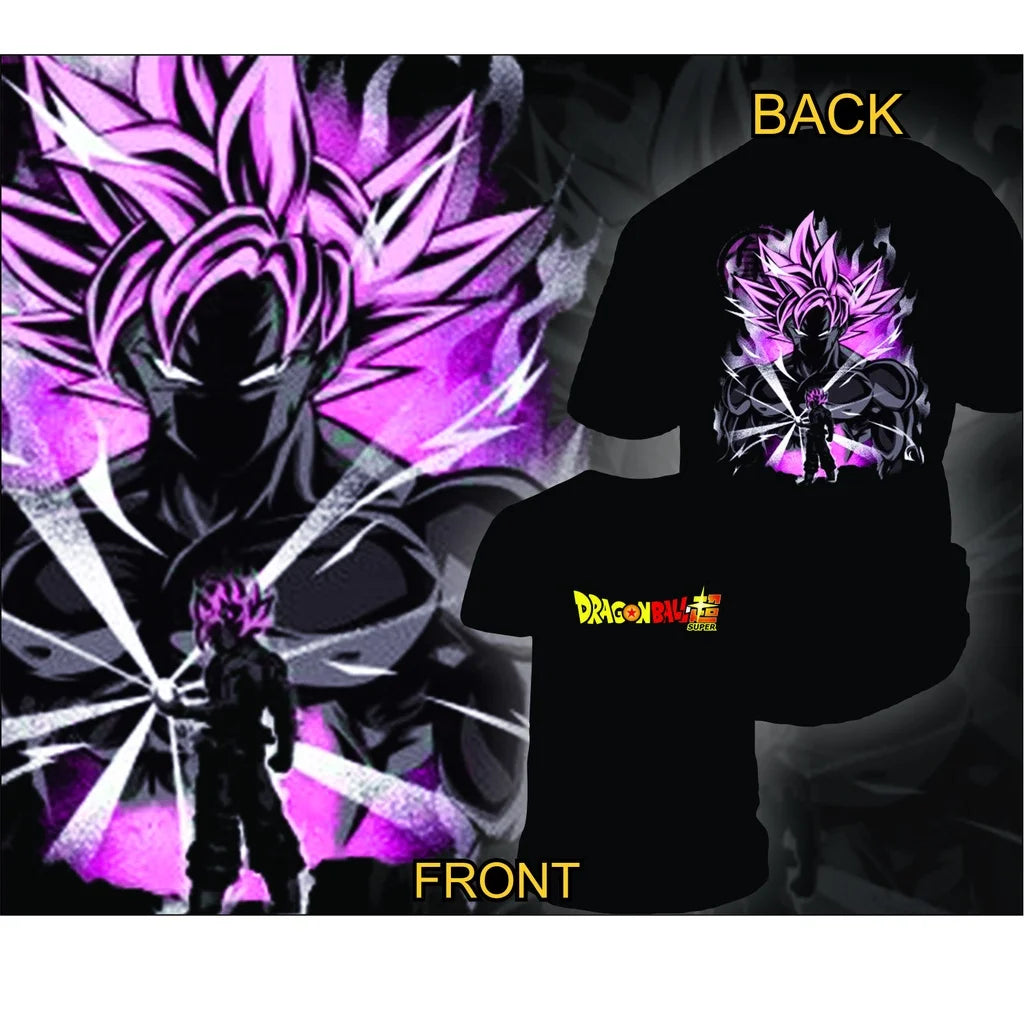 2026 Summer New Dragon Ball Super Gogeta Men's T-Shirt Black Blue Aura 100% Cotton Oversized Breathable Casual Short Sleeve Tee
