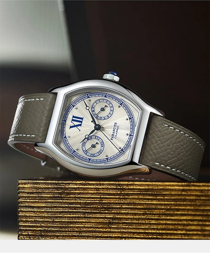 FARASUTE Nieuw 36 mm herenhorloge met quartz uurwerk VH64, roestvrij staal, sportief en modieus, saffierglas, waterdicht herenhorloge
