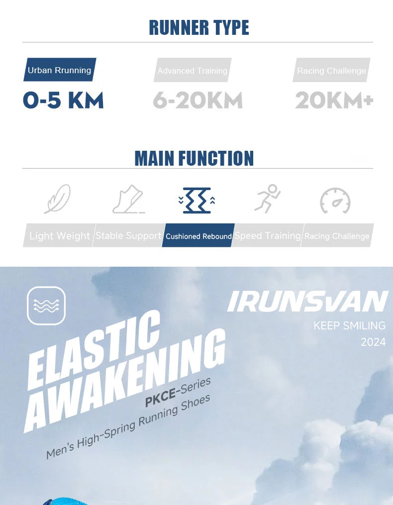 IRUNSVAN 2026 Original Air Cushion Running Shoes Fitness Jump Exercise Breathable Sports Shoes Men's Walking Shoes