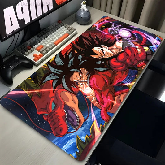 Alfombrilla de ratón gamer Dragon Ball Z grande XXL para escritorio, teclado, anime, gaming PC, accesorios, mousepad DBZ, base de goma