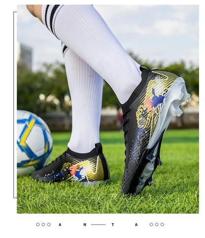Nuovi scarpini da calcio da uomo, tacchetti FG antiscivolo per allenamento, scarpe da calcio con tacchetti lunghi, da partita, ultraleggeri, per outdoor, dropshipping