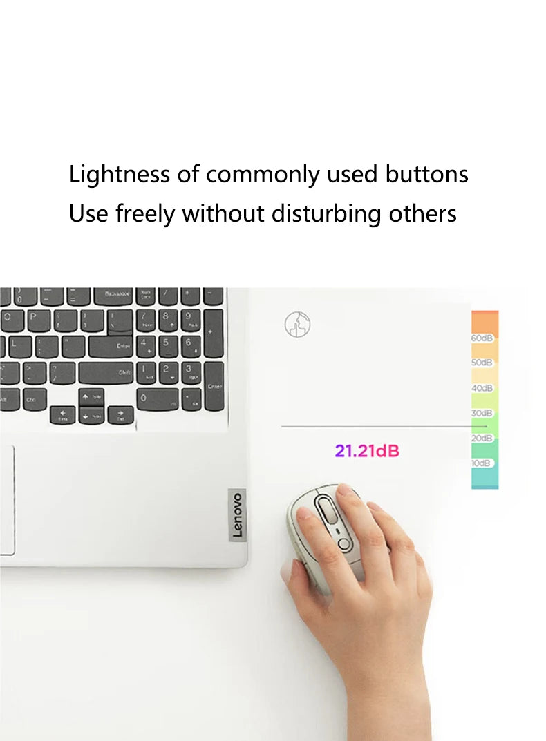 Mouse Lenovo Xiaoxin Bluetooth Wireless Mouse M3 Twilight Gray Light Sound Three Bluetooth Office Mouse