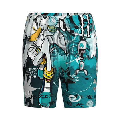 Pantalones cortos de pijama personalizados de Sonic the Hedgehog para hombre, para dormir y estar por casa
