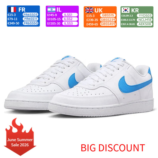 Nike Court Vision 1 Low Next Nature Mukava, monipuolinen ja kestävä matalavartinen tenniskenkä Naisten Valkoinen/Sininen DH3158-107