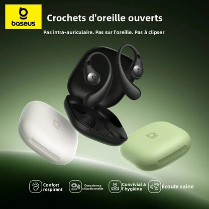 Baseus Eli Sport 2 avoimetyyppiset langattomat kuulokkeet, Bluetooth 6.0, OWS-kuulokkeet, korkean resoluution ääni LDAC-tuella, OWS-kuulokkeet, korvakoukulla varustetut urheilukuulokkeet