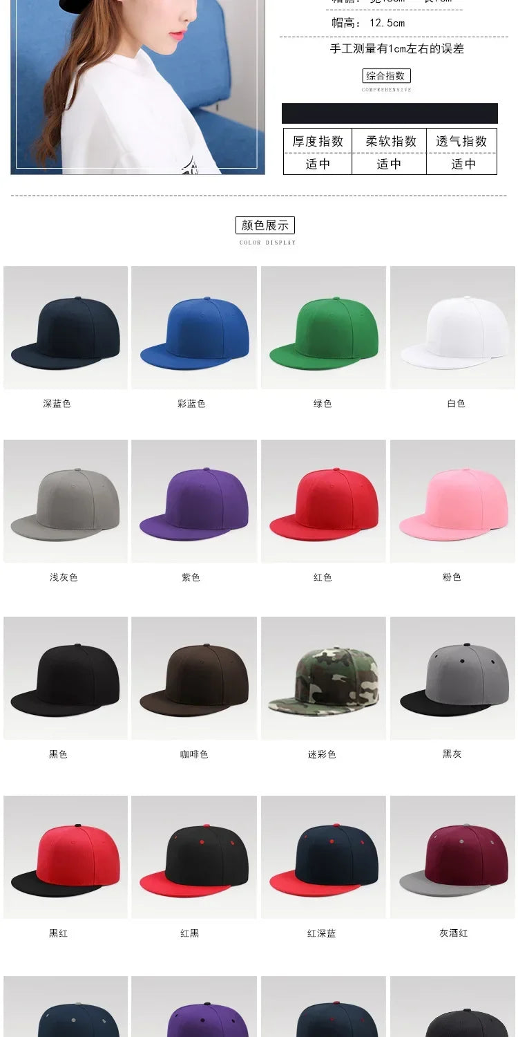 Big Bone Man Plus Size Baseball Caps Adult Flat Peak Hip Hop Fitted Hat Men Women Large hats Snapback Cap size 6 3/4 to 8