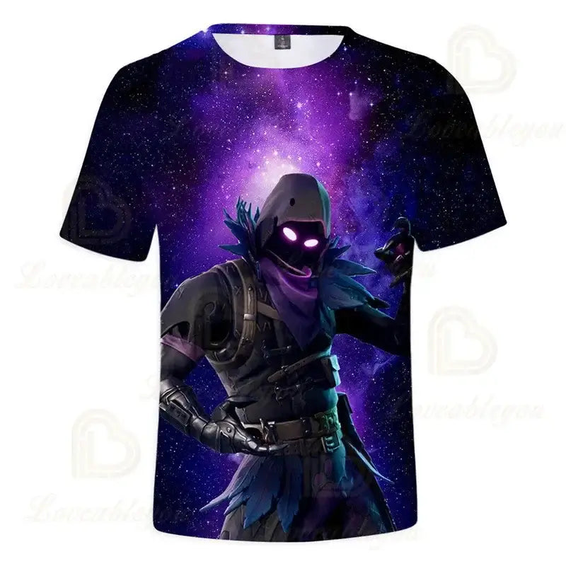 Fortnite T-Shirt für Jungen – Kinderoberteil für den Sommer, Kinderkleidung mit lustiger 3D-Battle-Royale-Game-Grafik, T-Shirt für Kleinkinder und Mädchen