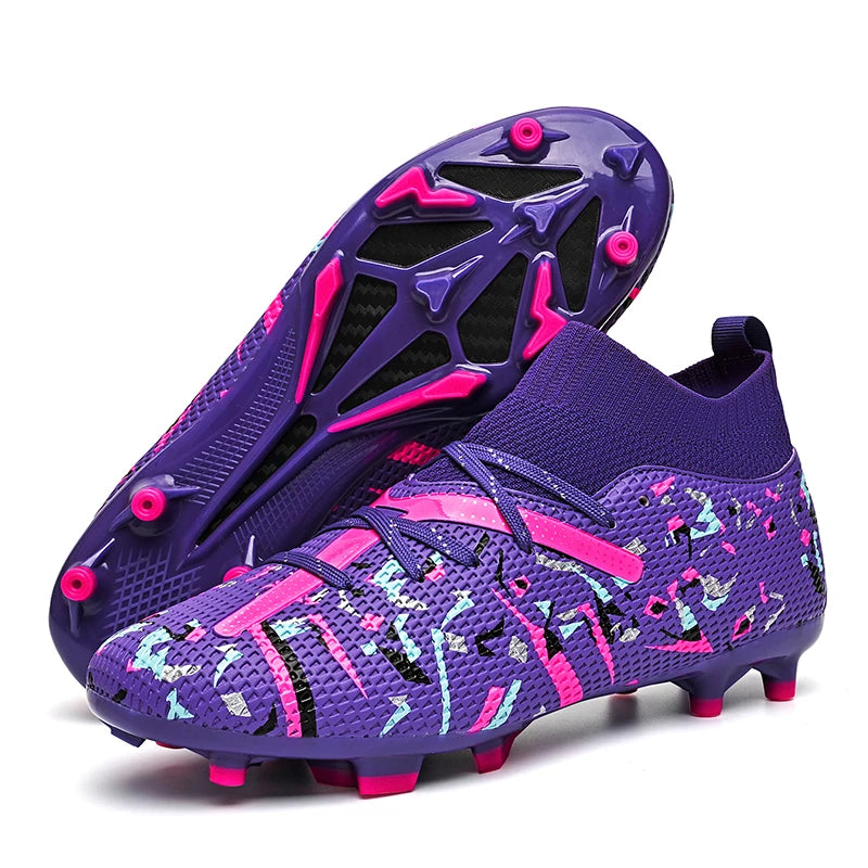 LiXingMing Football Boots Men White Professional High-Tops Soccer Society Cleats Football Shoes Non-Slip Match Training Sneakers