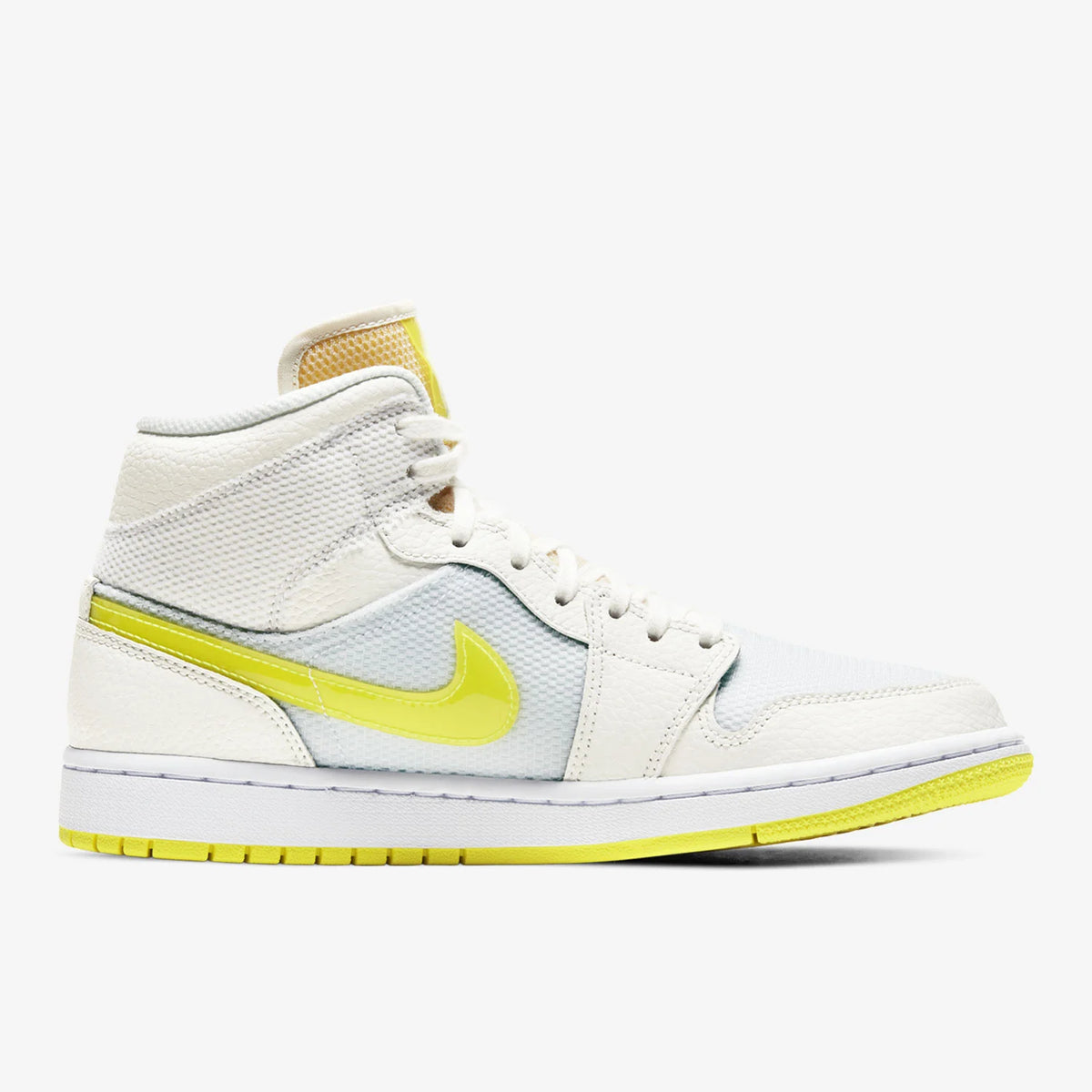 Aito Nike Air Jordan 1 Mid AJ1 Lakers -koripallokengät, puolikorkeat, DB2822-107