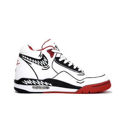 Räätälöidyt lenkkarit Nike Flight Legacy -lenkkarit ”Kaleidoscope Play” Graffiti Mid-Top -retrokoripallokengät lahjapussilla miehille