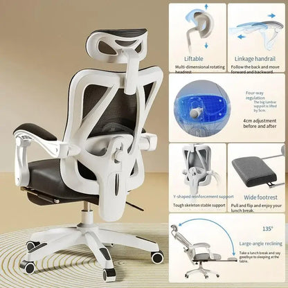 UVR Gaming Computer Chair Mesh Breathable Staff Chair Ergonomic Design Armrest Chair Sitting Comfort Home Office Chair Furniture
