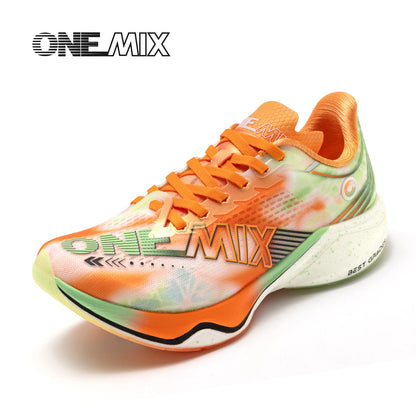 ONEMIX Nové nylonové běžecké boty s karbonovou deskou pro maraton a závody – tlumící nárazy, profesionální stabilní opora, ultralehké tenisky s odrazem