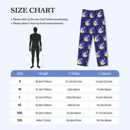 Pantalones de pijama personalizados para hombre con estampado «Soniced», con motivo de erizo, ropa de dormir, pantalones de estar por casa con bolsillos