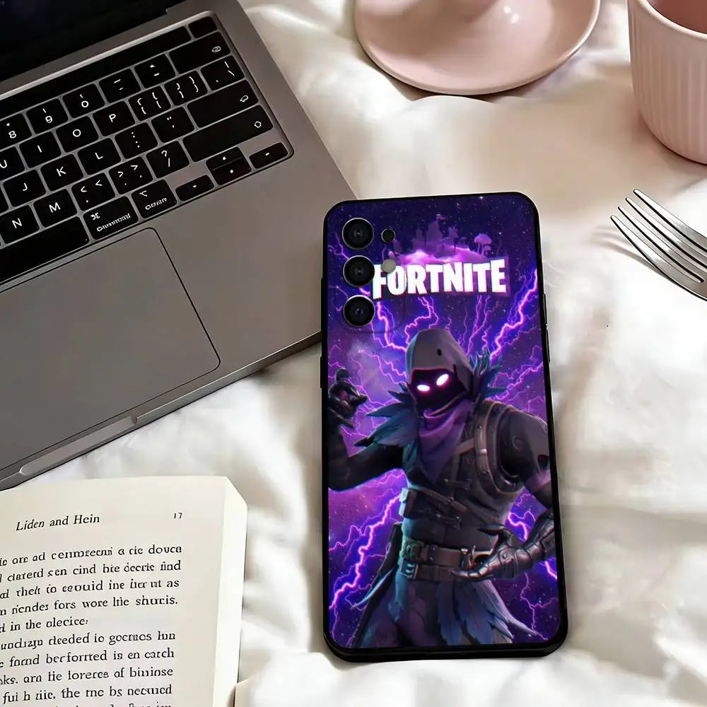 Game F-F-Fortnites Phone Case For Samsung S25,S24,S21,S22,S23,S30,Ultra,S20,Plus,Fe,Lite,Note,10,Black Cover