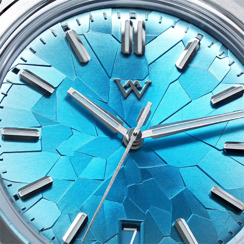 WM Watch Automatic Mechanical Watch NH35 Glacier Series 100M Waterproof AR Coated Sapphire Welly Merck Watch for Men WM226