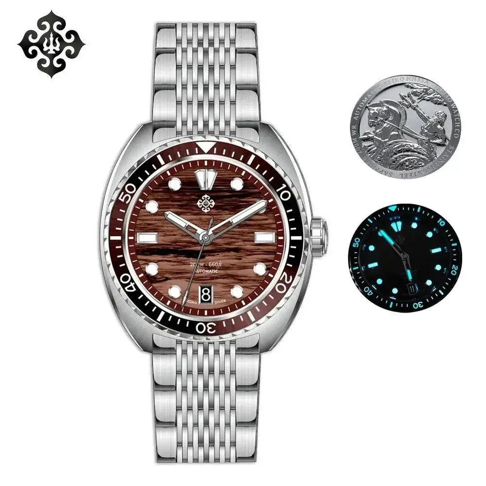 IXDAO IPOSE 2026 New Men's Automatic Mechanical Watch Poseidon Pattern Diving Watch 20Bar Stainless Steel BWG-9 Reloj Hombre