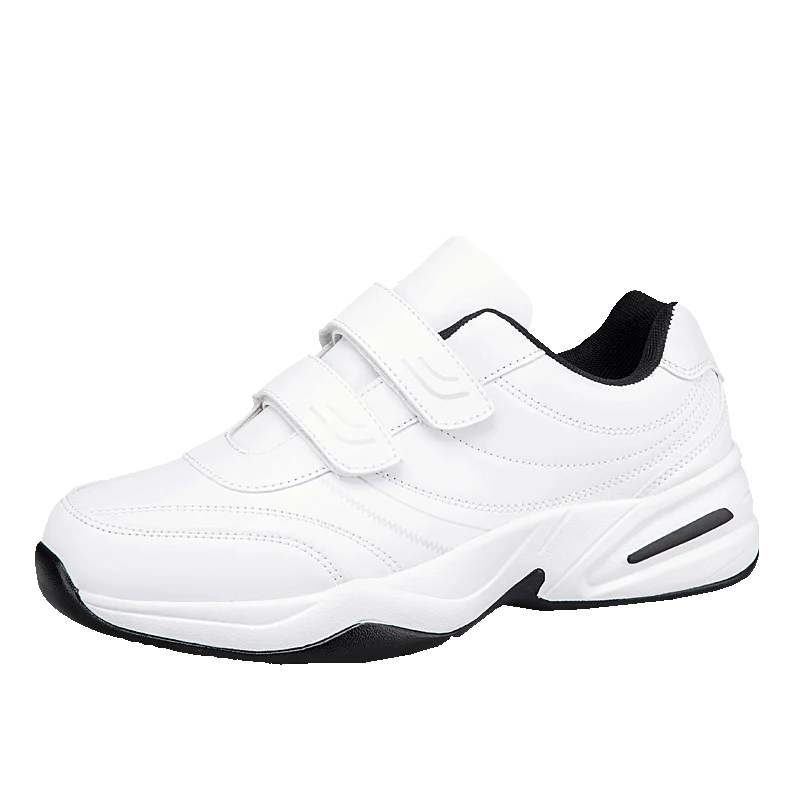 Baskets en cuir à crochet et boucle réglables pour hommes chaussures de sport décontractées baskets blanches Masculino Zapatillas Deportivas Tenis