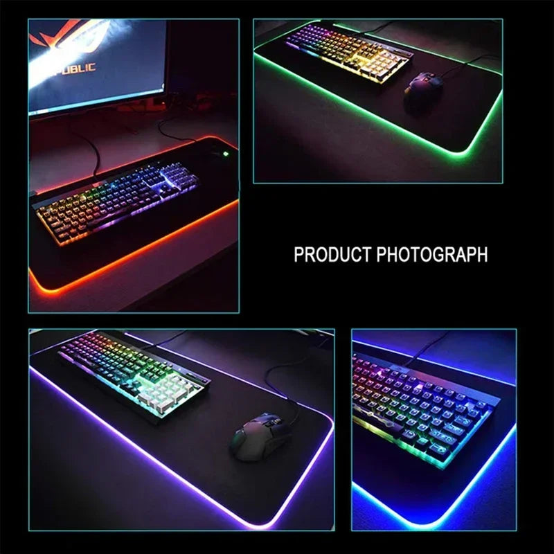 Gaming Call of Duty RGB Mouse Pad Office Large Size PC LED Glowing Keyboard Natural Rubber Anti-Slip Mice Mats Lock Edge Thicken