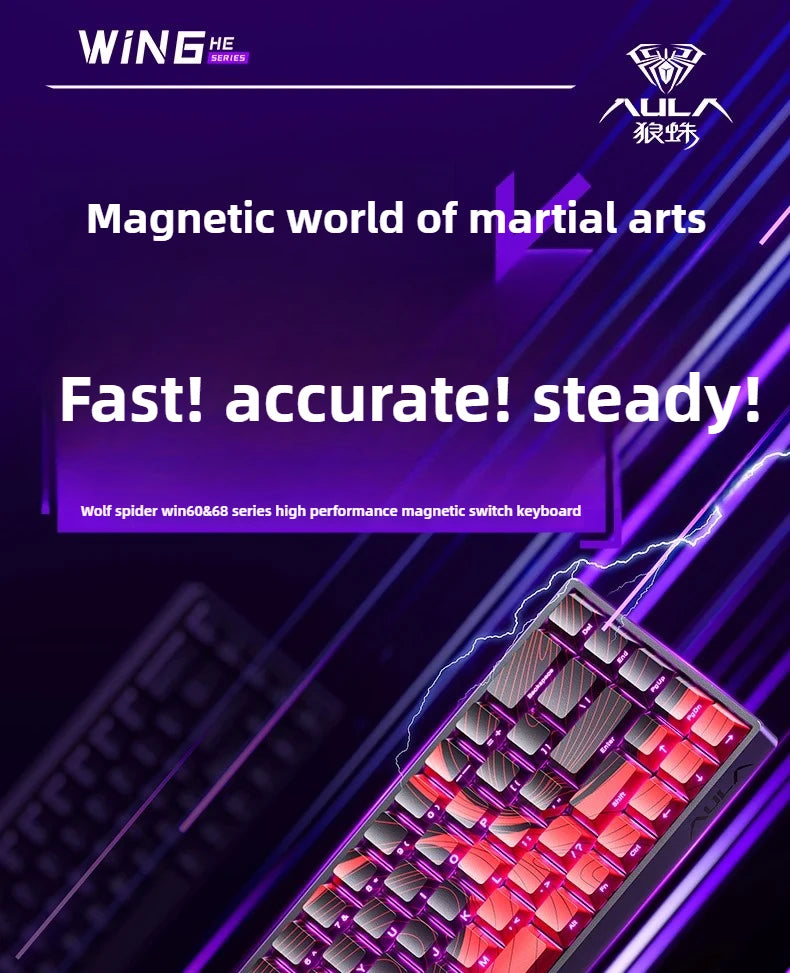 AULA WIN60HE Magnetic Switch Mechanical Keyboard, 60% Wired Gaming Keyboard with Hall Effect Magnetic Switches, Rapid Trigger Esports Keyboard