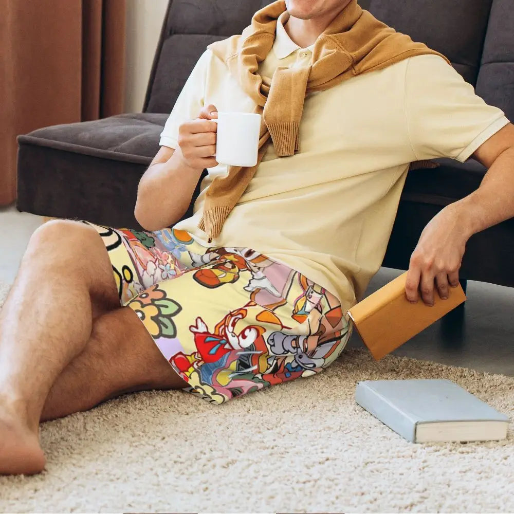 Pantalones cortos de pijama personalizados de Sonic the Hedgehog para hombre, para dormir y estar por casa