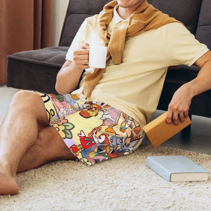 Pantalones cortos de pijama personalizados de Sonic the Hedgehog para hombre, para dormir y estar por casa